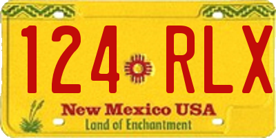NM license plate 124RLX