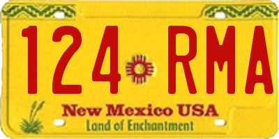NM license plate 124RMA