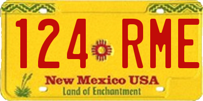 NM license plate 124RME