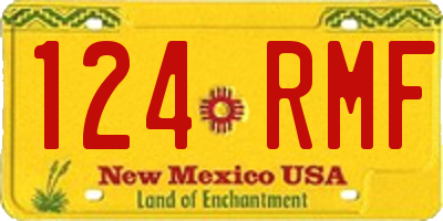 NM license plate 124RMF
