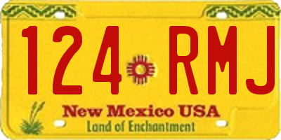 NM license plate 124RMJ