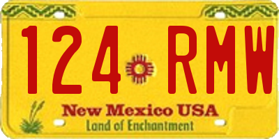 NM license plate 124RMW