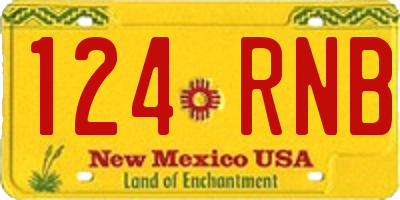 NM license plate 124RNB