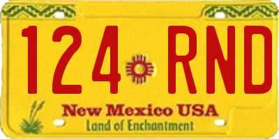 NM license plate 124RND