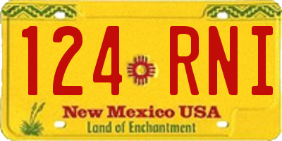 NM license plate 124RNI