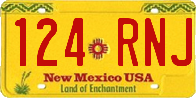 NM license plate 124RNJ