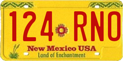 NM license plate 124RNO
