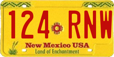 NM license plate 124RNW
