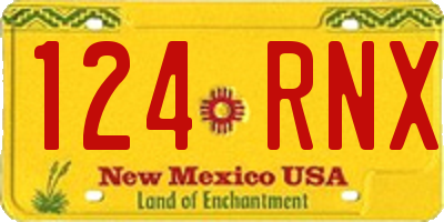 NM license plate 124RNX