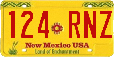 NM license plate 124RNZ