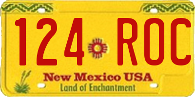 NM license plate 124ROC