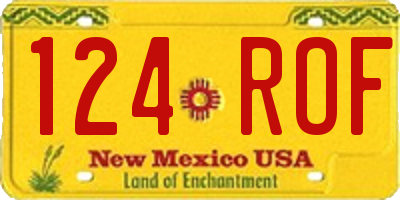 NM license plate 124ROF