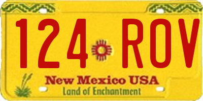 NM license plate 124ROV