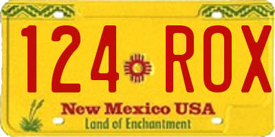 NM license plate 124ROX
