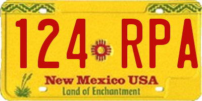 NM license plate 124RPA