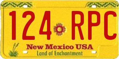 NM license plate 124RPC