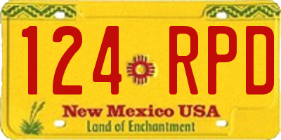 NM license plate 124RPD