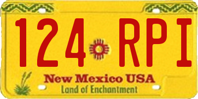 NM license plate 124RPI