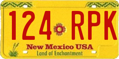 NM license plate 124RPK