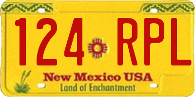 NM license plate 124RPL