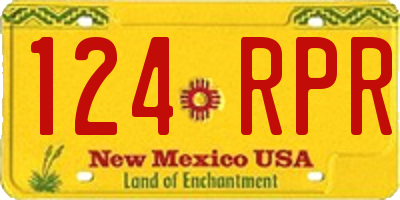 NM license plate 124RPR