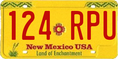 NM license plate 124RPU