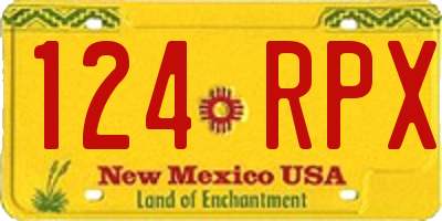 NM license plate 124RPX