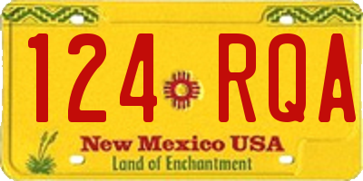 NM license plate 124RQA