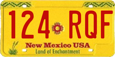 NM license plate 124RQF
