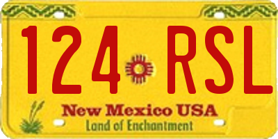 NM license plate 124RSL