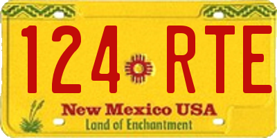NM license plate 124RTE
