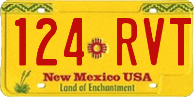 NM license plate 124RVT