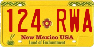 NM license plate 124RWA