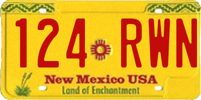 NM license plate 124RWN