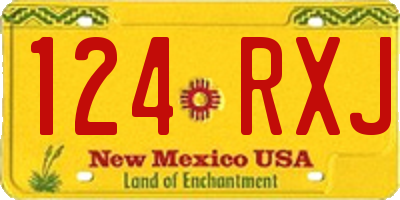 NM license plate 124RXJ
