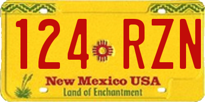 NM license plate 124RZN