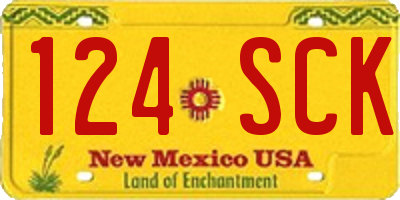 NM license plate 124SCK