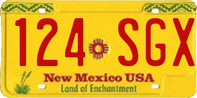 NM license plate 124SGX