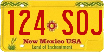 NM license plate 124SOJ