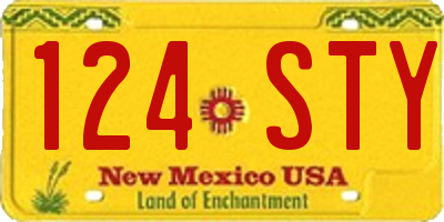 NM license plate 124STY