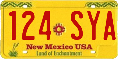 NM license plate 124SYA