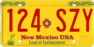 NM license plate 124SZY
