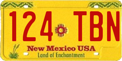 NM license plate 124TBN