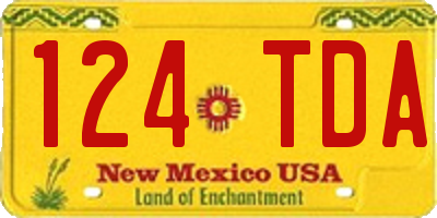 NM license plate 124TDA
