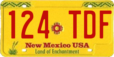 NM license plate 124TDF
