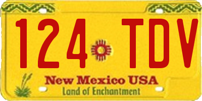 NM license plate 124TDV