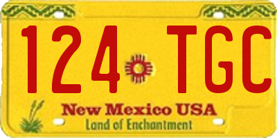 NM license plate 124TGC