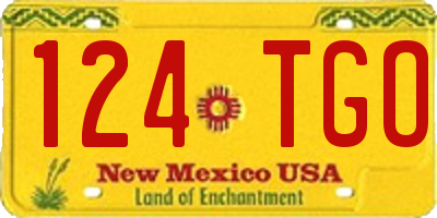 NM license plate 124TGO
