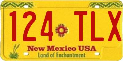 NM license plate 124TLX