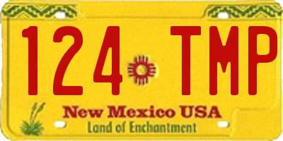 NM license plate 124TMP